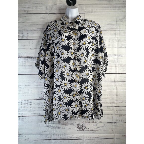 Vintage Kathryn Deene New York Button Down Floral Shirt Size 22/24 Short Sleeve - Picture 1 of 14